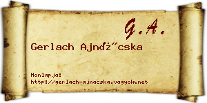 Gerlach Ajnácska névjegykártya
